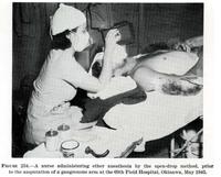 A nurse administering ether.